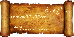 Anderkó Áron névjegykártya