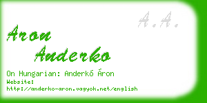 aron anderko business card